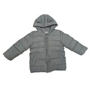 Rokka & Rolla Toddler Puffer Jacket Hooded Gray Full Zip Winter Coat Size 18-24M